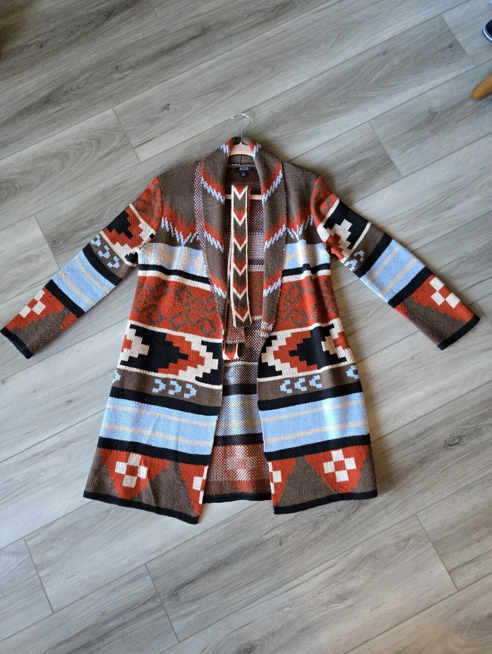 a.n.a | Aztec Knit Cardigan Jacket W/belt - Multicolor
